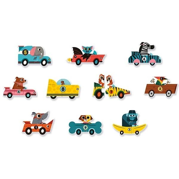 Djeco Puzzel Duo Racewagens 10x 2st 4 Djeco Puzzel Duo Racewagens 10x 2st - Afbeelding 2
