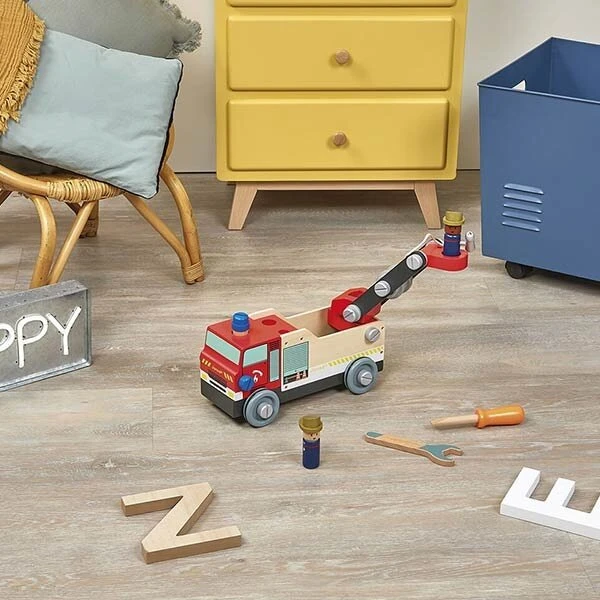 Janod Brico Kids Brandweerwagen 4 Janod Brico Kids Brandweerwagen - Afbeelding 2