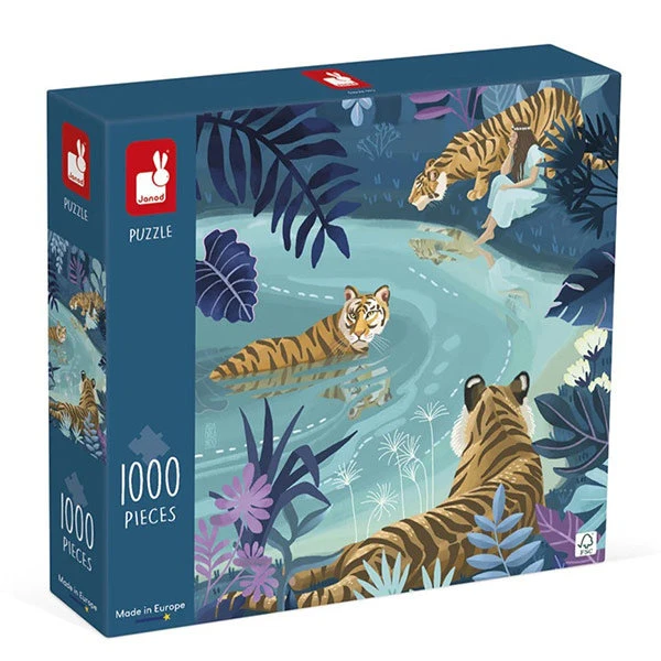 Janod Puzzel Tijgers Bij Maanlicht 1000 Stukjes 3 Janod Puzzel Tijgers Bij Maanlicht 1000 Stukjes