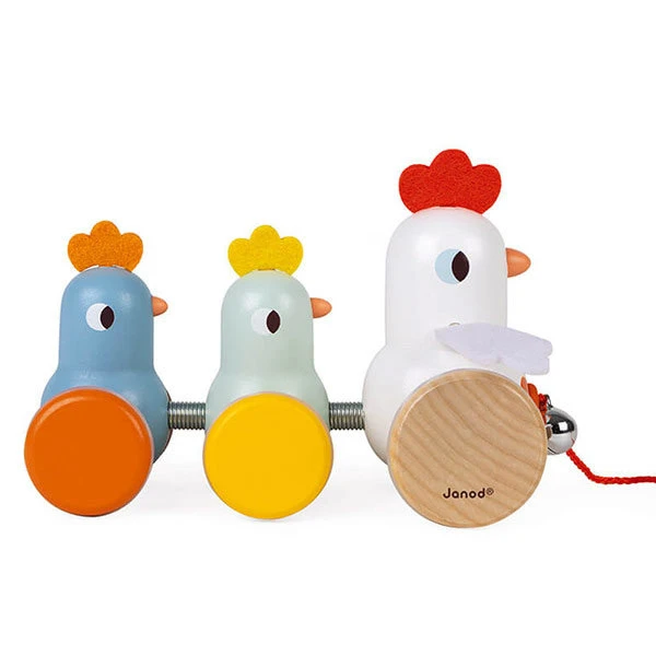 Janod Trekdier Kip En Kuikens 6 Janod Trekdier Kip En Kuikens - Afbeelding 4