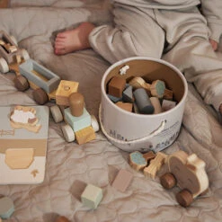 Jollein Houten Blokken Set Farm -Little Dutch || Djeco Verkoopwinkel jollein jollein houten blokken set farm 3