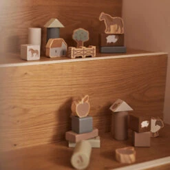 Jollein Houten Blokken Set Farm -Little Dutch || Djeco Verkoopwinkel jollein jollein houten blokken set farm 7
