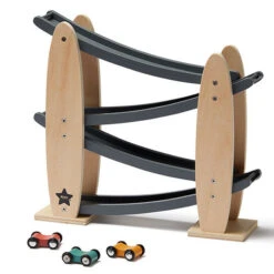 Kid's Concept Kids Concept Houten Autobaan Racebaan Grijs +2jr -Little Dutch || Djeco Verkoopwinkel kids concept kids concept houten autobaan racebaan 2