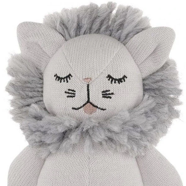 Rammelaar Mini Lion Grey - Konges Slojd 4 Rammelaar Mini Lion Grey - Konges Slojd - Afbeelding 2