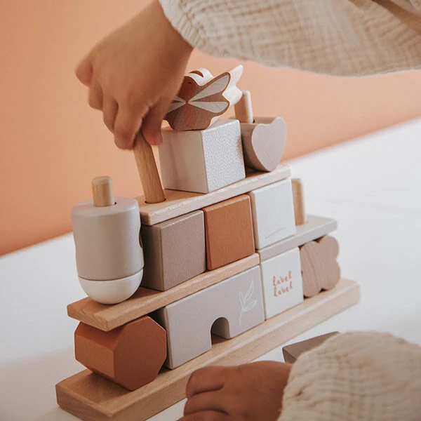 Label Label Stapelblokken Huis Nougat 4 Label Label Stapelblokken Huis Nougat - Afbeelding 2