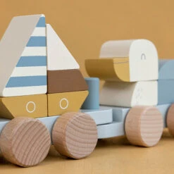 Little Dutch Blokkentrein Sailors Bay -Little Dutch || Djeco Verkoopwinkel little dutch little dutch blokkentrein sailors bay 3