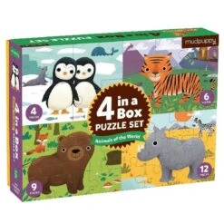 Mudpuppy 4 Puzzels Dieren Van De Wereld 4-6-9-12st