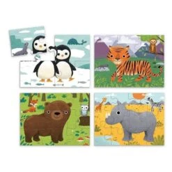 Mudpuppy 4 Puzzels Dieren Van De Wereld 4-6-9-12st -Little Dutch || Djeco Verkoopwinkel mudpuppy mudpuppy 4 puzzels dieren van de wereld 4 3