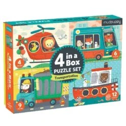 Mudpuppy 4 Puzzels Transport 4-6-9-12st
