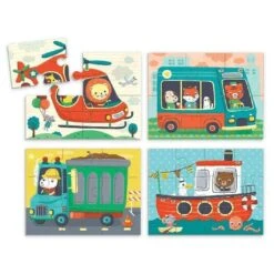 Mudpuppy 4 Puzzels Transport 4-6-9-12st -Little Dutch || Djeco Verkoopwinkel mudpuppy mudpuppy 4 puzzels transport 4 6 9 12st 5