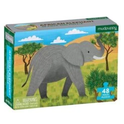 Mudpuppy Mini Puzzel Afrikaanse Olifant 48st