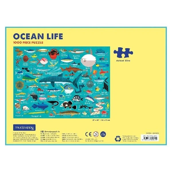 Mudpuppy Puzzel Ocean Life 1000 Stukjes 4 Mudpuppy Puzzel Ocean Life 1000 Stukjes - Afbeelding 2
