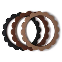 Mushie Flower Bijtring Armband Black