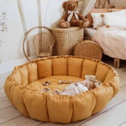 Play And Go Speelmat Bloom Mustard Organic -Little Dutch || Djeco Verkoopwinkel play and go play and go speelmat bloom mustard org 3