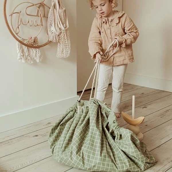 Play And Go Speelmat En Opbergzak Organic Grid Green 6 Play And Go Speelmat En Opbergzak Organic Grid Green - Afbeelding 4