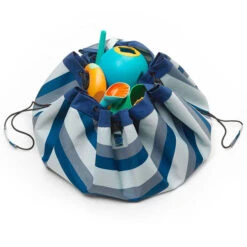 Play And Go Speelmat Opbergzak Outdoor Blue/Green Stripes