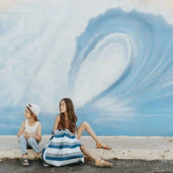 Play And Go Speelmat Opbergzak Outdoor Blue/Green Stripes -Little Dutch || Djeco Verkoopwinkel play and go play and go speelmat opbergzak outdoor 7