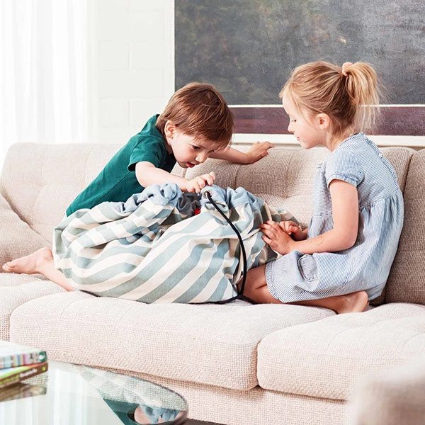 Speelmat En Opbergzak Stripes Green - Play And Go 4 Speelmat En Opbergzak Stripes Green - Play And Go - Afbeelding 2