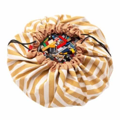 Speelmat En Opbergzak Stripes Mustard - Play & Go -Little Dutch || Djeco Verkoopwinkel play and go speelmat en opbergzak stripes mustard 3