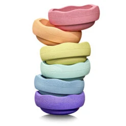 Stapelstein Pastel Rainbow Stapelstenen 6 Stuks