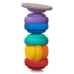 Stapelstein Rainbow Basic Stapelstenen 6 Stuks + CONFETTI Balanceerbord -Little Dutch || Djeco Verkoopwinkel stapelstein stapelstein rainbow basic stapelstenen 7
