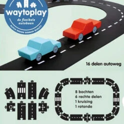 Waytoplay Autobaan 16 Delig - Autoweg -Little Dutch || Djeco Verkoopwinkel waytoplay waytoplay autobaan 16 delig autoweg 1